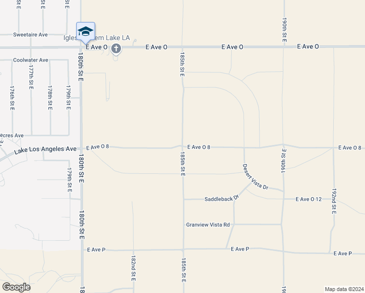 map of restaurants, bars, coffee shops, grocery stores, and more near 185th Street East in Los Angeles County
