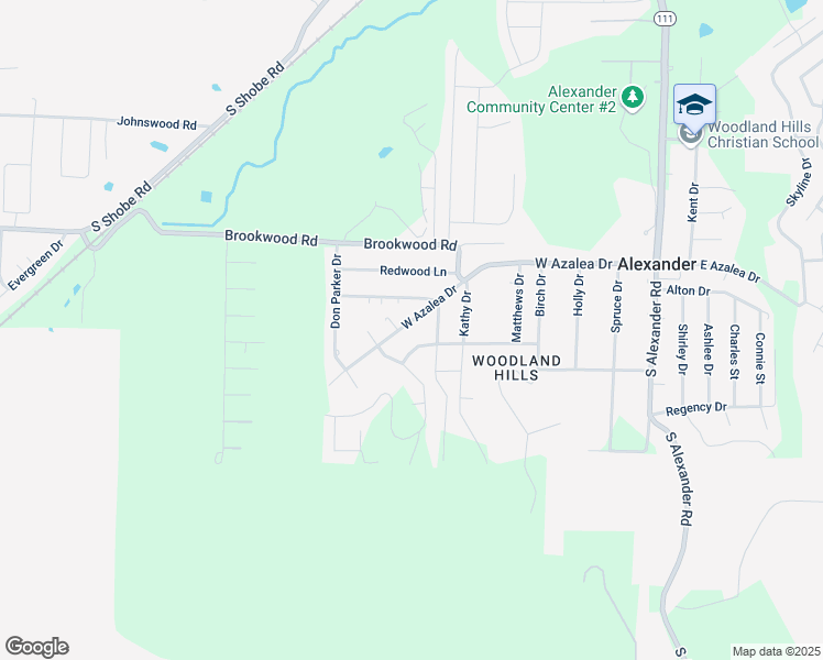 map of restaurants, bars, coffee shops, grocery stores, and more near 16115 West Azalea Drive in Alexander
