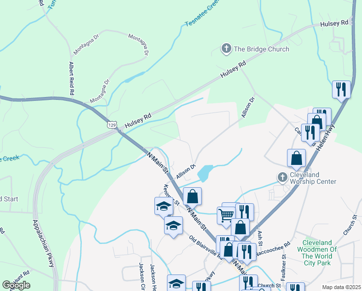 map of restaurants, bars, coffee shops, grocery stores, and more near 151 Hilltop Street in Cleveland