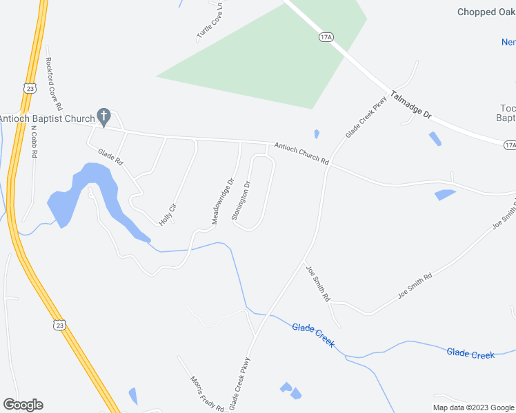 map of restaurants, bars, coffee shops, grocery stores, and more near 355 Stonington Drive in Mount Airy