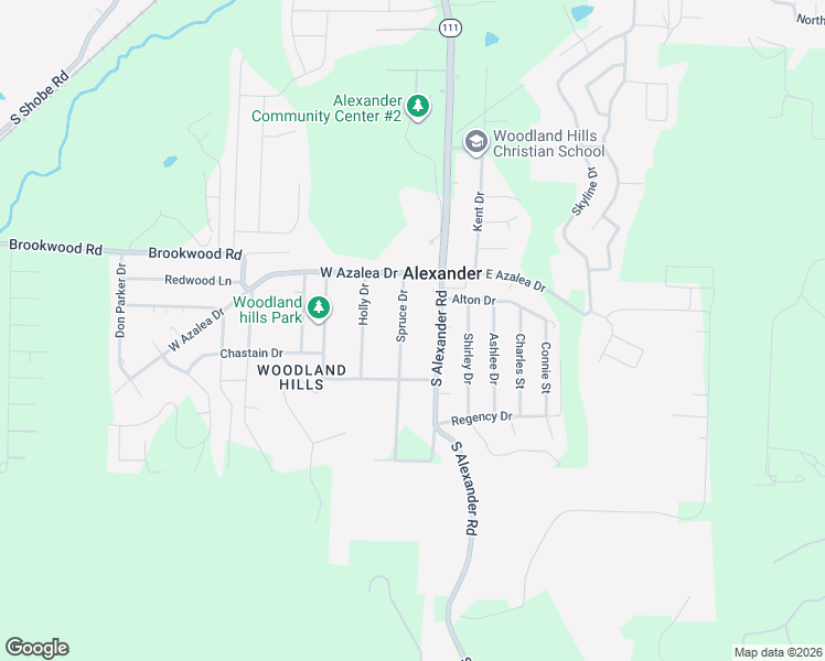 map of restaurants, bars, coffee shops, grocery stores, and more near 15513 South Alexander Road in Alexander