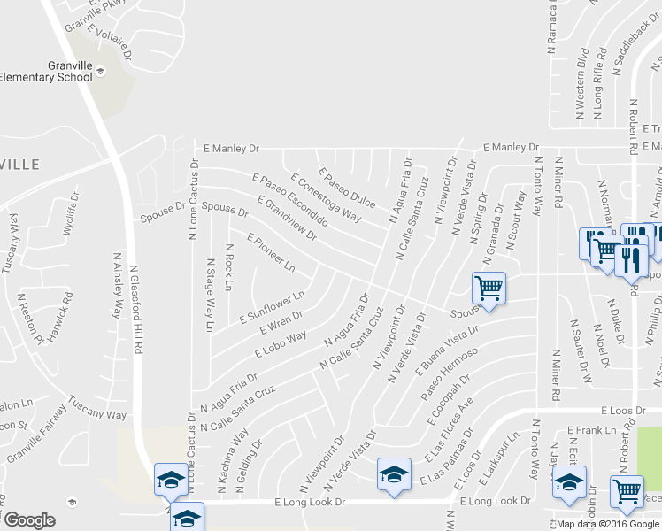 map of restaurants, bars, coffee shops, grocery stores, and more near 7384 East Spouse Drive in Prescott Valley