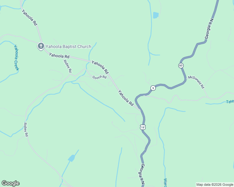 map of restaurants, bars, coffee shops, grocery stores, and more near 201 Yahoola Road in Dahlonega