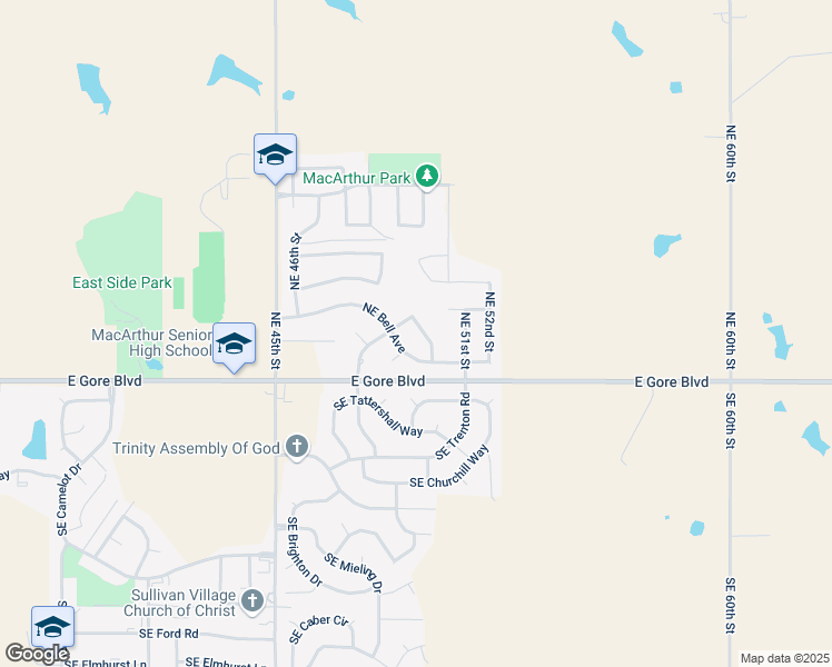 map of restaurants, bars, coffee shops, grocery stores, and more near 4812 Northeast Bell Avenue in Lawton