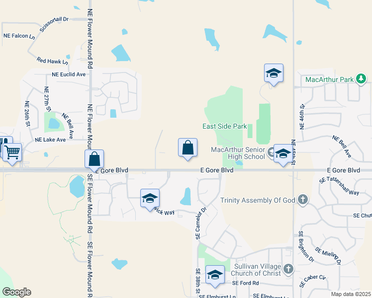 map of restaurants, bars, coffee shops, grocery stores, and more near 3706 East Gore Boulevard in Lawton