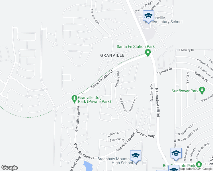 map of restaurants, bars, coffee shops, grocery stores, and more near 4685 Pennycare Street in Prescott Valley