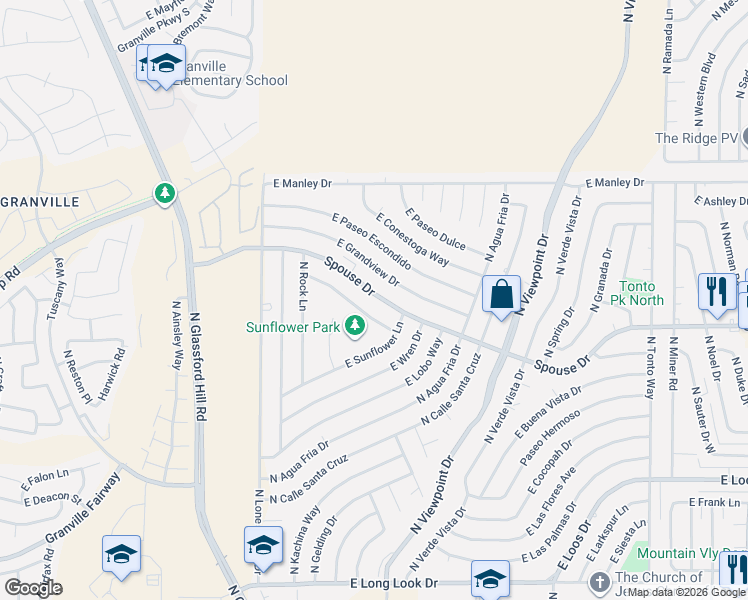 map of restaurants, bars, coffee shops, grocery stores, and more near 7267 Spouse Drive in Prescott Valley