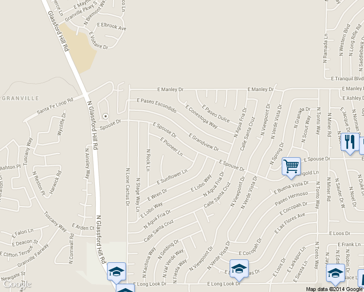 map of restaurants, bars, coffee shops, grocery stores, and more near 7267 East Spouse Drive in Prescott Valley