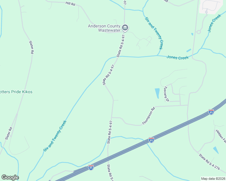 map of restaurants, bars, coffee shops, grocery stores, and more near 1346 State Road S-4-97 in Anderson