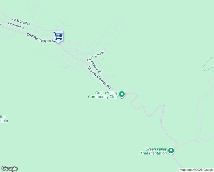 map of restaurants, bars, coffee shops, grocery stores, and more near Spunky Canyon Road in Green Valley