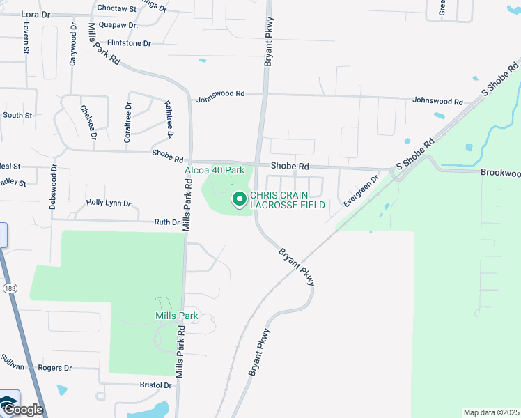 map of restaurants, bars, coffee shops, grocery stores, and more near 2214 Cherry Creek Circle in Bryant