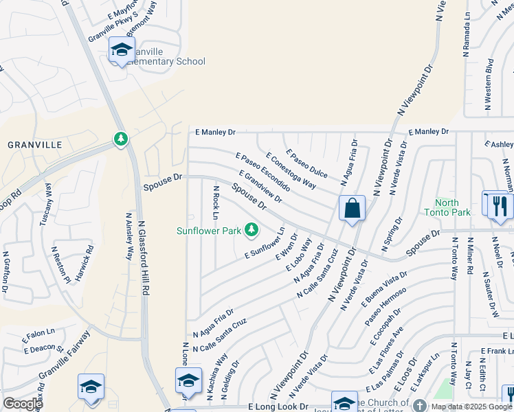 map of restaurants, bars, coffee shops, grocery stores, and more near 7235 Spouse Drive in Prescott Valley