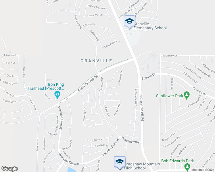 map of restaurants, bars, coffee shops, grocery stores, and more near 6552 Farmstead Road in Prescott Valley