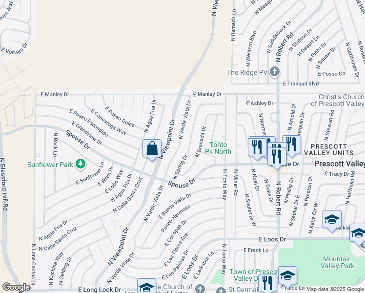 map of restaurants, bars, coffee shops, grocery stores, and more near 4701 N Verde Vista Dr in Prescott Valley