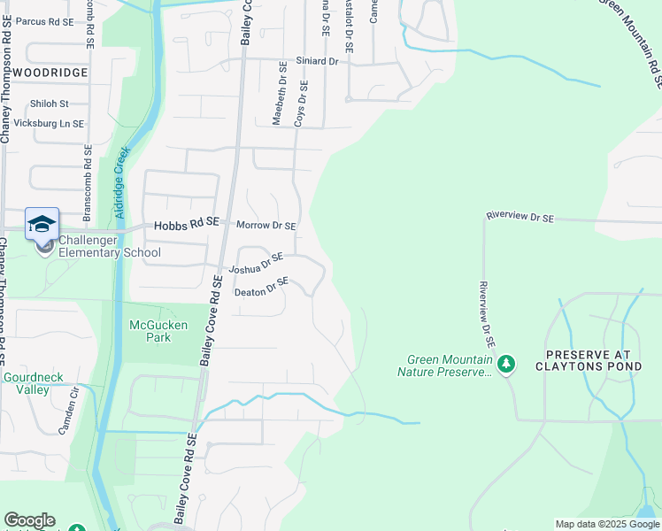 map of restaurants, bars, coffee shops, grocery stores, and more near 1309 Joshua Drive Southeast in Huntsville
