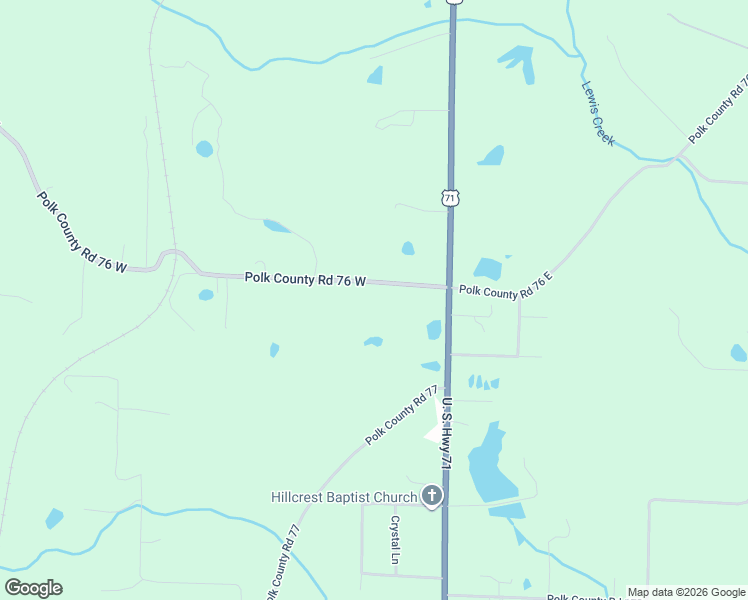 map of restaurants, bars, coffee shops, grocery stores, and more near 137 Polk County Road 76 East in Mena