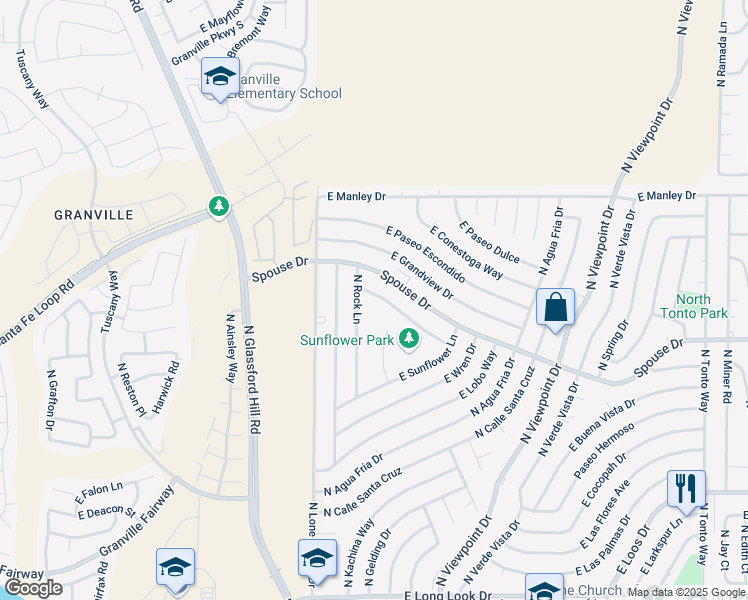 map of restaurants, bars, coffee shops, grocery stores, and more near 7165 E Pioneer Ln in Prescott Valley