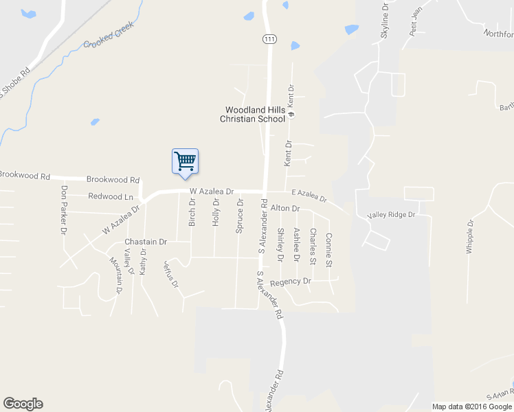 map of restaurants, bars, coffee shops, grocery stores, and more near 15321 South Alexander Road in Alexander