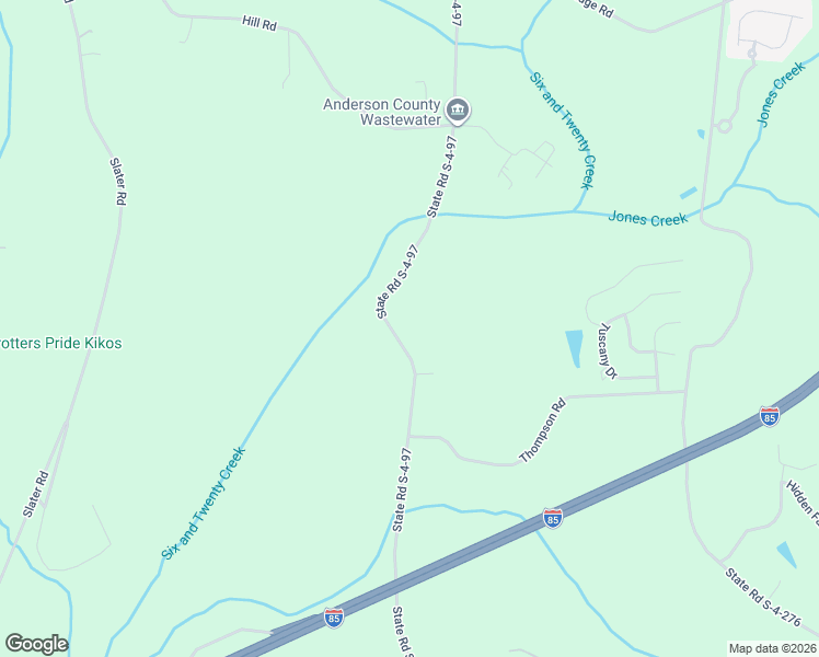 map of restaurants, bars, coffee shops, grocery stores, and more near 1346 State Road S-4-97 in Anderson