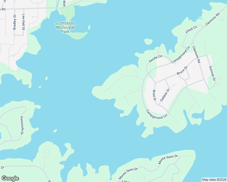 map of restaurants, bars, coffee shops, grocery stores, and more near 3303 Lakeshore Drive in Scottsboro