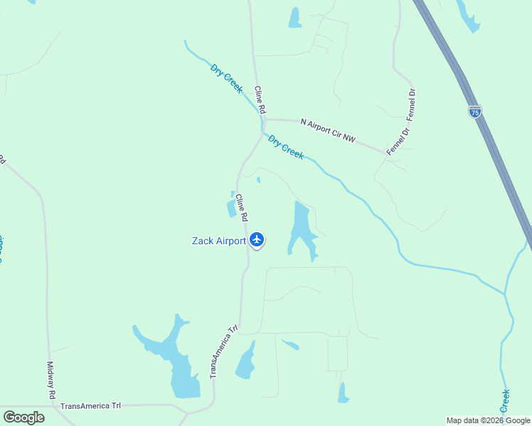 map of restaurants, bars, coffee shops, grocery stores, and more near 875 Cline Road in Resaca