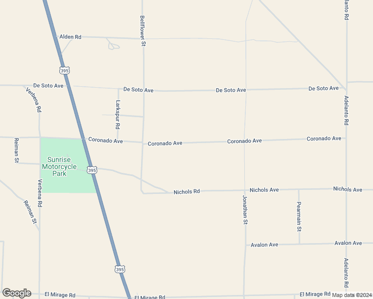 map of restaurants, bars, coffee shops, grocery stores, and more near Coronado Avenue in El Mirage