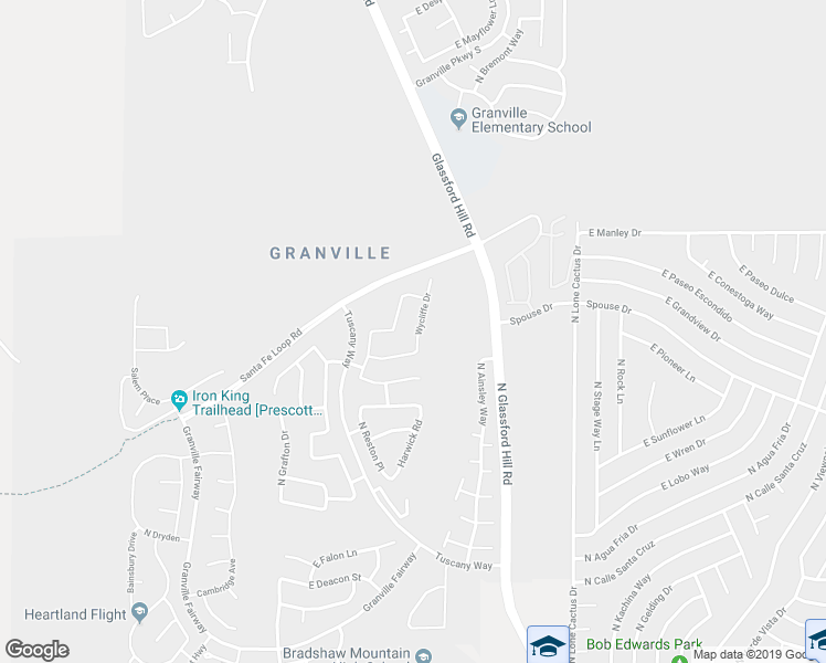 map of restaurants, bars, coffee shops, grocery stores, and more near 4766 Wycliffe Drive in Prescott Valley