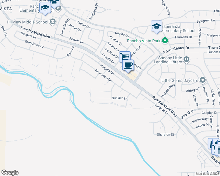 map of restaurants, bars, coffee shops, grocery stores, and more near 40119 Westin Way in Palmdale