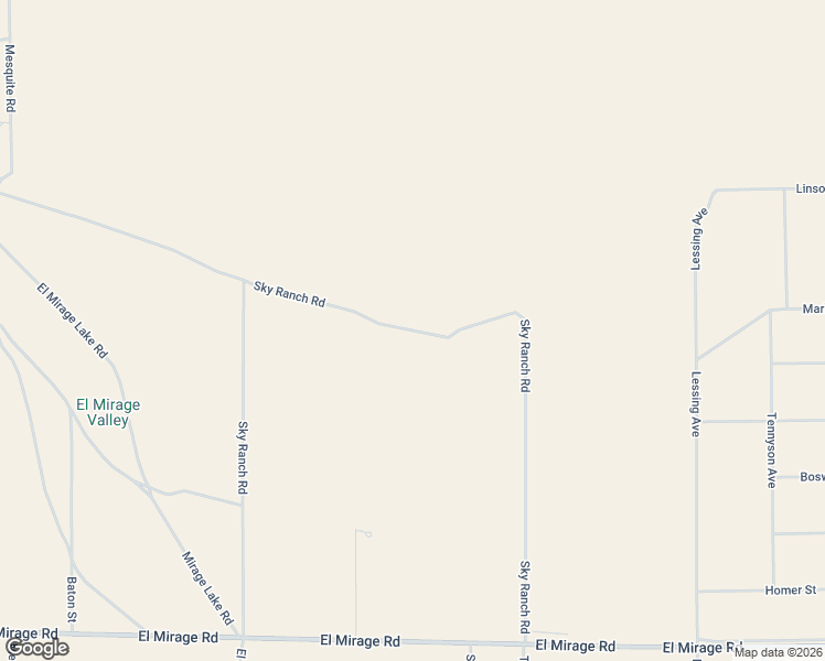 map of restaurants, bars, coffee shops, grocery stores, and more near Sky Ranch Road in San Bernardino County