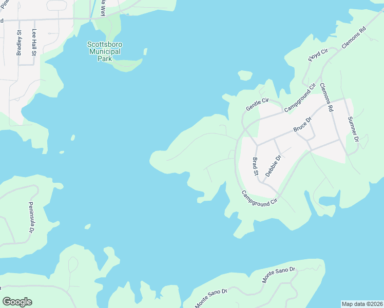 map of restaurants, bars, coffee shops, grocery stores, and more near 3303 Lakeshore Drive in Scottsboro