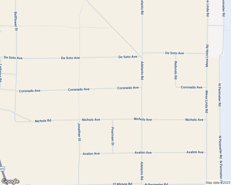 map of restaurants, bars, coffee shops, grocery stores, and more near 11955 Coronado Avenue in Victorville