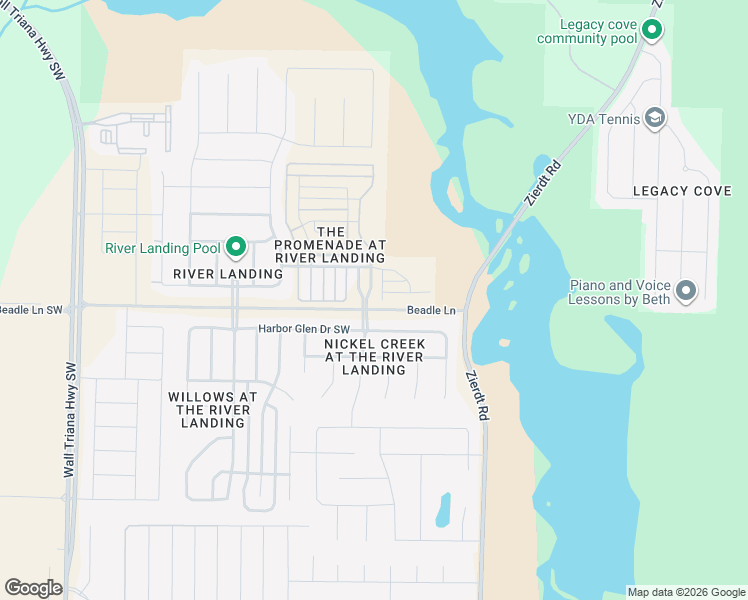 map of restaurants, bars, coffee shops, grocery stores, and more near 233 Falling Water Lane Southwest in Madison