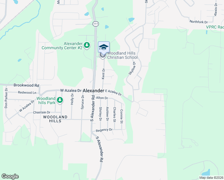 map of restaurants, bars, coffee shops, grocery stores, and more near 15005 South Cove in Alexander