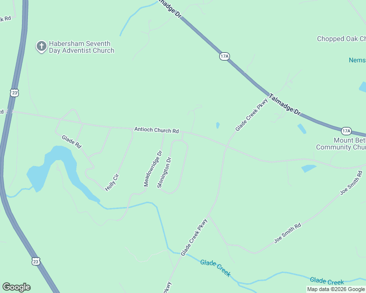 map of restaurants, bars, coffee shops, grocery stores, and more near 355 Stonington Drive in Mount Airy