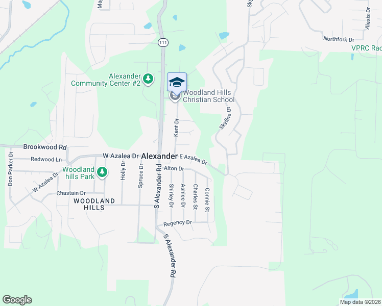 map of restaurants, bars, coffee shops, grocery stores, and more near 15005 South Cove in Alexander