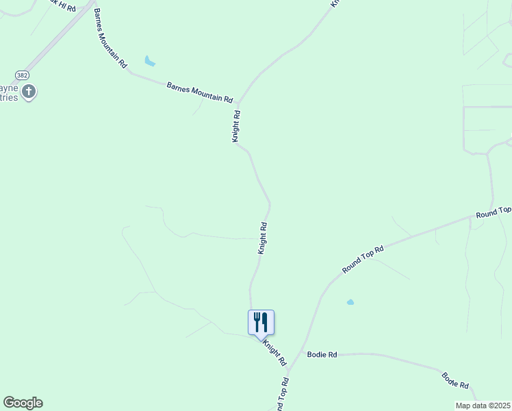 map of restaurants, bars, coffee shops, grocery stores, and more near 2422 Knight Road in Ellijay