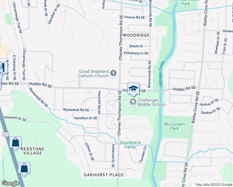 map of restaurants, bars, coffee shops, grocery stores, and more near 12004 Sugar Mill Circle in Huntsville