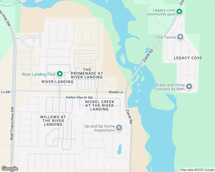 map of restaurants, bars, coffee shops, grocery stores, and more near 126 Woodsbrook Place Southwest in Madison
