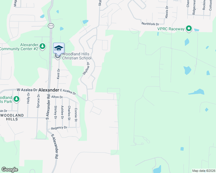map of restaurants, bars, coffee shops, grocery stores, and more near 12088 Valley Ridge Drive in Alexander