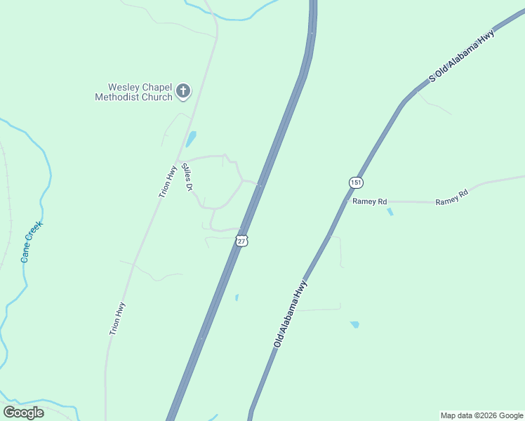 map of restaurants, bars, coffee shops, grocery stores, and more near 5443 Trion Highway in LaFayette