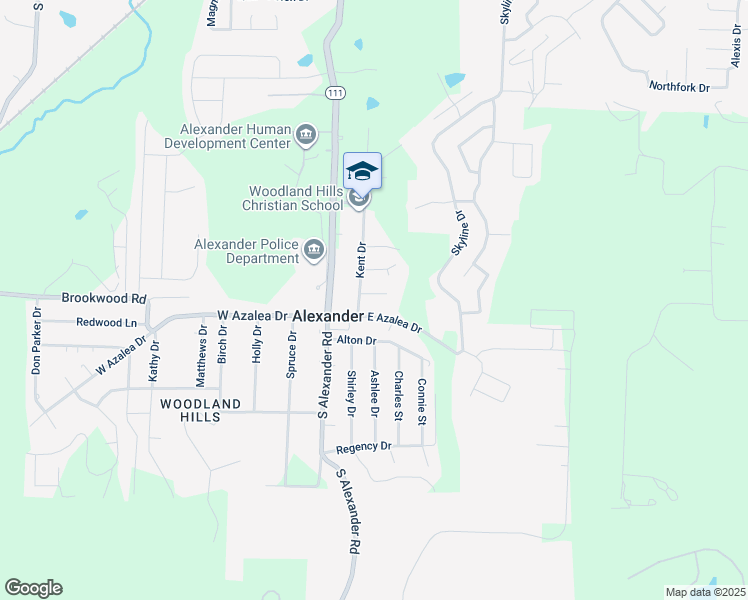 map of restaurants, bars, coffee shops, grocery stores, and more near 15005 South Cove in Alexander