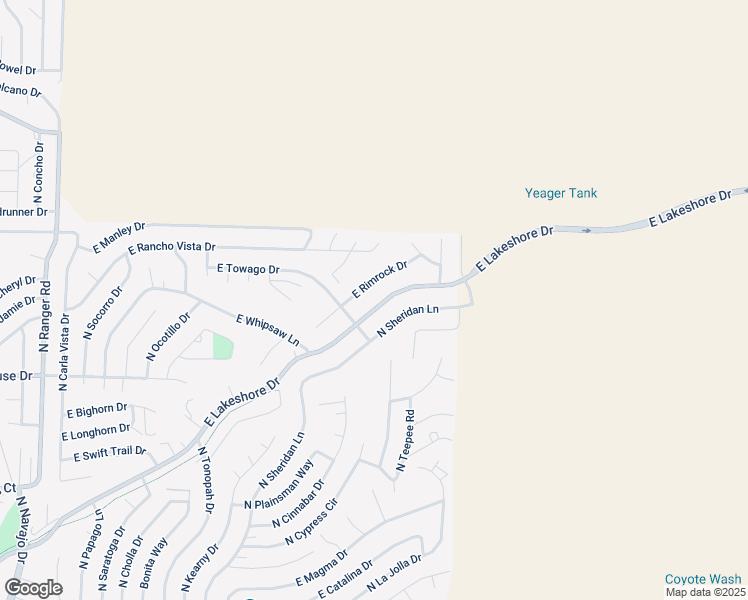 map of restaurants, bars, coffee shops, grocery stores, and more near 9766 East Lakeshore Drive in Prescott Valley
