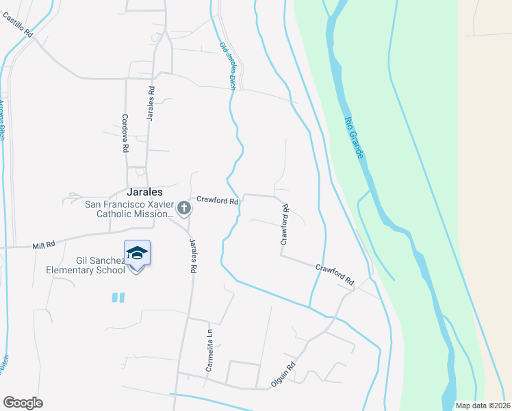 map of restaurants, bars, coffee shops, grocery stores, and more near 42 Crawford Road in Belen