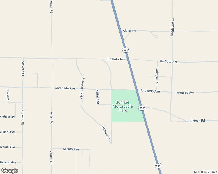 map of restaurants, bars, coffee shops, grocery stores, and more near Verbena Road in Adelanto