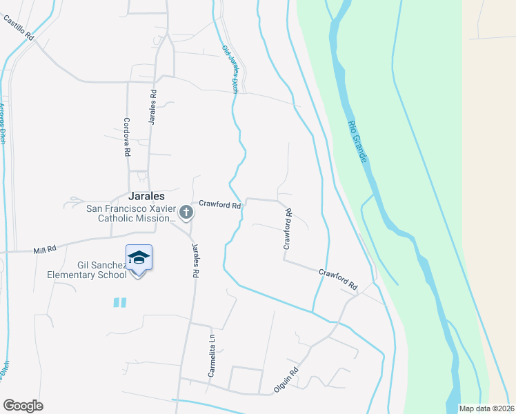 map of restaurants, bars, coffee shops, grocery stores, and more near 42 Crawford Road in Belen