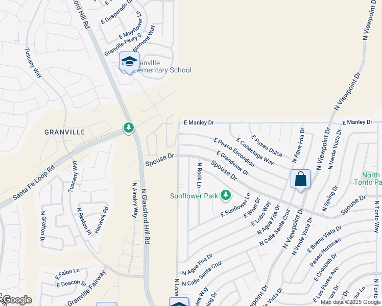 map of restaurants, bars, coffee shops, grocery stores, and more near 7076 Spouse Drive in Prescott Valley