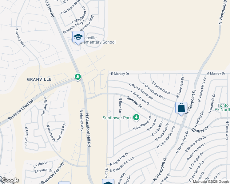 map of restaurants, bars, coffee shops, grocery stores, and more near 7076 Spouse Drive in Prescott Valley