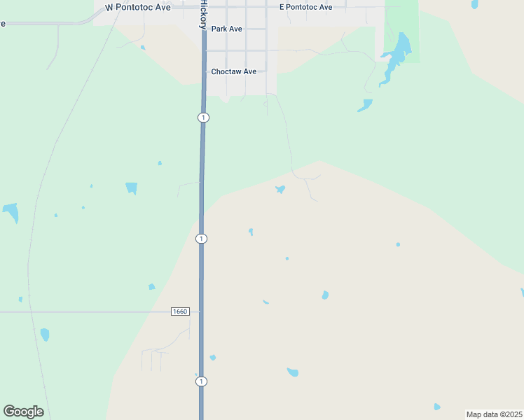 map of restaurants, bars, coffee shops, grocery stores, and more near 22325 County Road 3460 in Roff