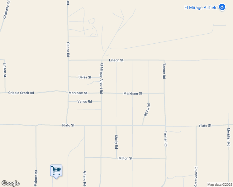 map of restaurants, bars, coffee shops, grocery stores, and more near Markham Street in San Bernardino County