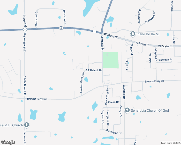 map of restaurants, bars, coffee shops, grocery stores, and more near 908 East F Hale Junior Drive in Senatobia